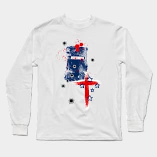 Ned Kelly Australian Outlaw Red Cross Long Sleeve T-Shirt